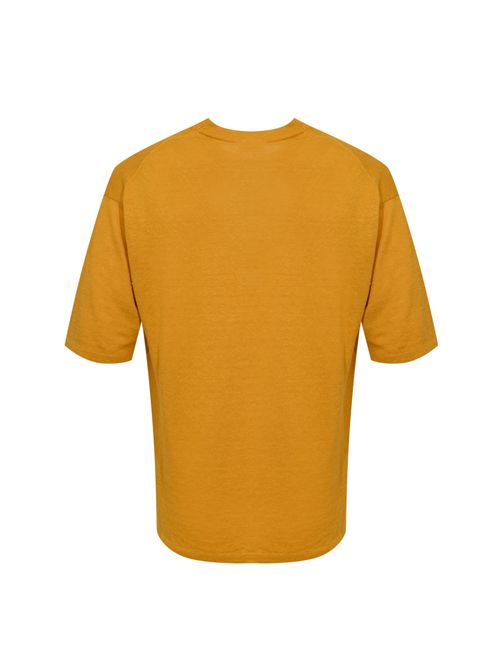T-shirt in maglia di lino Giallo ROBERTO COLLINA | 261MYA2022143